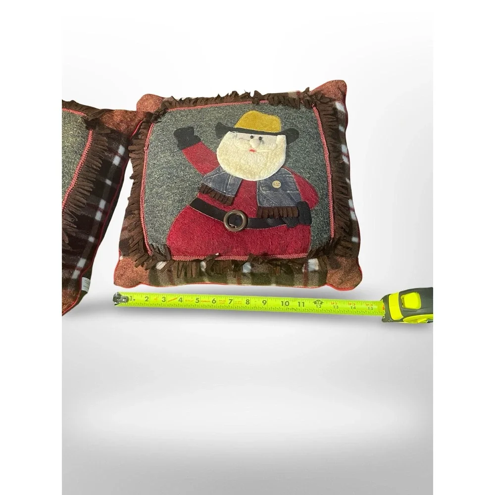 Set of 2‎ Western Santa Claus Decor Throw Pillows Christmas Holiday Decor cozy